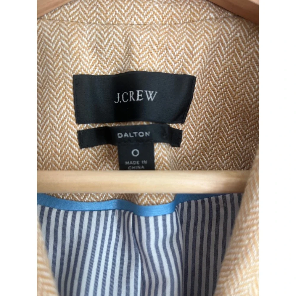 J. Crew Womens 0 Dalton Blazer Beige Tan Herringbone Tweed Office